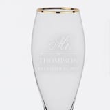 "Mr and Mrs Personalized Gold Rim Tulip Shaped Champagne Flutes, Set of 2" - Couple Gifts in clear by Colin Supple