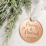 "Merry & Married Custom Christmas Ornament" - Couple Gifts in multicolorassorted-colors by Alexandra Ettis