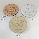 "Merry & Married Custom Christmas Ornament" - Couple Gifts in multicolorassorted-colors by Alexandra Ettis