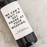"Engagement Gift Wine Label | We can't wait to get drunk at your wedding" - Couple Gifts in white by The Pretty Little Mess
