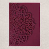 "Qty of 50 Custom Gorgous Open Lace Burgundy Shimmer Pocket | Other Color Options Available" - Invitation Pockets in red by Papel Custom Design