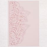 "Qty of 50 Custom Blush Shimmer Rose Detailed Wedding Invitation Pocket | Other Color Options Available" - Invitation Pockets in pink by Papel Custom Design