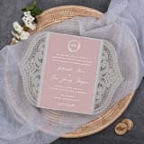"Qty of 50 Custom Silver Shimmer Chantilly Lace Invitation Pocket | Other Color Options Available" - Invitation Pockets in gray by Papel Custom Design