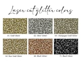 "Qty of 50 Custom Mauve Glitter Tropical Leaf Lasercut Pocket | Other Color Options Available" - Invitation Pockets in purple by Papel Custom Design