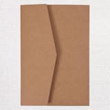 "Qty of 50 Custom Dark Kraft Matte Simply Elegant Tri-fold Pocket with Mailing Envelopes" - Invitation Pockets in brown by Papel Custom Design