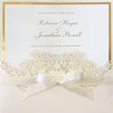 "Custom Laser Cut Invitation Pocket for 6x6 Card | Set of 10 | Envelopes Included" - Invitation Pockets in white by Self Stationery