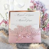"Custom Laser Cut Invitation Pocket for 6x6 Card | Set of 10 | Envelopes Included" - Invitation Pockets in white by Self Stationery