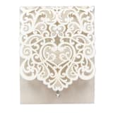 "Qty of 50 Ivory Shimmer Exquisite Laser Cut Pocket" - Invitation Pockets in white by Papel Custom Design