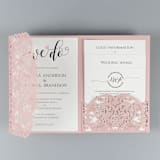 "Custom Laser Cut Lace Pockets for 5x7 Cards | Set of 10 | Envelopes Included" - Invitation Pockets in multicolorassorted-colors by Self Stationery