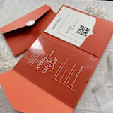 "Terracotta Matte Folder Invitation Covers for 5x7 Acrylic or Paper Invitations | Set of 10" - Invitation Pockets in orange by Self Stationery