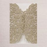 "Qty of 50 Custom Gold Glitter Rose Design Laser Cut | Other Color Options Available" - Invitation Pockets in multicolor by Papel Custom Design