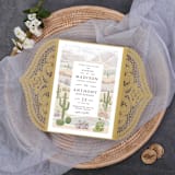 "Qty of 50 Custom Medium Gold Shimmer Chantilly Lace Invitation Pocket | Other Color Options Available" - Invitation Pockets in gold by Papel Custom Design