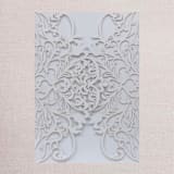 "Qty of 50 Custom White Exquisite Lace Laser Cut | Other Color Options Available" - Invitation Pockets in beige by Papel Custom Design