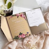 "Custom Color Pocket Folders for 5x7 Invitations | Wedding Invitation Jackets | Set of 10 | Envelopes Included" - Invitation Pockets in beige by Self Stationery
