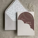 "Cloud scalloped pocket holder for 5x7 cards - Pack of 10" - Invitation Pockets in beige by Ivory Invitations