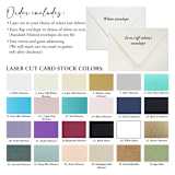 "Qty of 50 Custom Silver Shimmer Chantilly Lace Invitation Pocket | Other Color Options Available" - Invitation Pockets in silver by Papel Custom Design