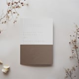 "Chocolate Textured, Embossed Invitation Pocket, Qty 10" - Invitation Pockets in brown by The Savage Label