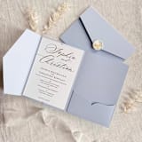 "Blue Matte Folder Invitation Covers for 5x7 Wedding Invitations | Set of 10" - Invitation Pockets in blue by Self Stationery