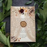 "Blush Lace Laser Cut Gatefold (Set of 10)" - Invitation Pockets in pink by Caroline Russo