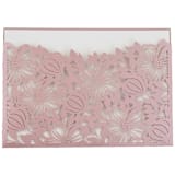 "Floral Laser Cut Invitation Pocket for 5x7 Card | Set of 10 | Envelopes Included" - Invitation Pockets in pink by Self Stationery