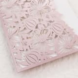 "Floral Laser Cut Invitation Pocket for 5x7 Card | Set of 10 | Envelopes Included" - Invitation Pockets in pink by Self Stationery