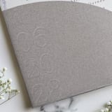 "Gray Textured, Embossed, Curved Invitation Pocket, Qty 10" - Invitation Pockets in gray by The Savage Label
