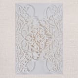 "Qty of 50 Custom Ivory Shimmer Exquisite Lace Laser Cut | Other Color Options Available" - Invitation Pockets in beige by Papel Custom Design