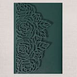 "Qty of 50 Custom Emerald Green Shimmer Rose Detailed Wedding Invitation Pocket | Other Color Options Available" - Invitation Pockets in green by Papel Custom Design