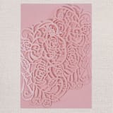 "Qty of 50 Custom Fabulous Asymmetrical Rose Design Laser Cut Wedding Invitation | Other Color Options Available" - Invitation Pockets in blue by Papel Custom Design