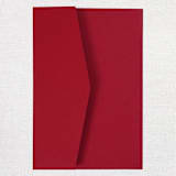 "Qty of 50 Custom Red Shimmer Simply Elegant Tri-fold Pocket with Mailing Envelopes" - Invitation Pockets in red by Papel Custom Design