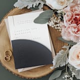 "Textured, Embossed, Curved Invitation Pocket, Qty 10" - Invitation Pockets in black by The Savage Label