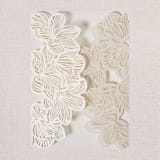 "Qty of 50 Custom Ivory Shimmer Exquisite Flower Laser Cut Gatefold Pocket Wedding Invitations | Other Color Options Available" - Invitation Pockets in beige by Papel Custom Design