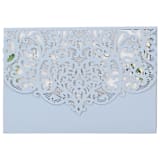"Laser Cut Lace Invitation Pocket for 5x7 Card | Set of 10 | Envelopes Included" - Invitation Pockets in blue by Self Stationery