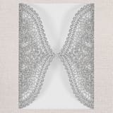 "Qty of 50 Custom Silver Glitter Chantilly Lace Invitation Pocket | Other Color Options Available" - Invitation Pockets in silver by Papel Custom Design