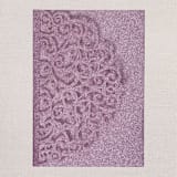 "Qty of 50 Custom Gorgous Open Lace Mauve Glitter Pocket | Other Color Options Available" - Invitation Pockets in purple by Papel Custom Design