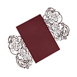 "Burgundy Laser Cut Gatefold (Set of 10)" - Invitation Pockets in red by Caroline Russo