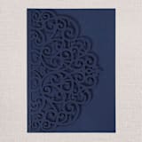 "Qty of 50 Gorgous Open Lace Navy Irridescent Shimmer Pocket | Other Color Options Available" - Invitation Pockets in blue by Papel Custom Design