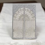 "Qty of 50 Custom Gate Door Silver Glitter Paper Laser Cut | Other Color Options Available" - Invitation Pockets in multicolor by Papel Custom Design