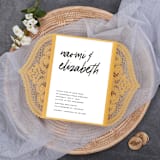 "Qty of 50 Custom Golden Yellow Shimmer Chantilly Lace Invitation Pocket | Other Color Options Available" - Invitation Pockets in yellow by Papel Custom Design
