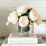 "Light Pink Peonies, Artificial Flowers in Vase" - Dried Florals in pink by Kristina Jancso
