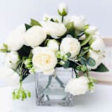 "White Peonies Centerpiece" - Dried Florals in white by Kristina Jancso