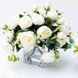 "White Peonies Centerpiece" - Dried Florals in white by Kristina Jancso