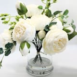 "White Faux Peonies in Vase" - Dried Florals in white by Kristina Jancso
