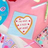 "Y2K Pizza My Heart Cocktail Napkins - Pack of 20" - Napkins in blue by Jollity and Co