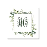 "Custom Mongrammed Eucalyptus Napkins" - Napkins in white by Papel Custom Design