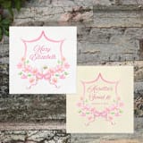 "Custom Pink Buttercup Crest Napkins- Pack of 100 Napkins" - Napkins in white by Papel Custom Design