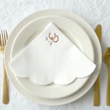 "Horseshoe Initials Scallop Luncheon Napkin" - Napkins in white by ForYourParty