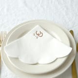 "Horseshoe Initials Scallop Luncheon Napkin" - Napkins in white by ForYourParty