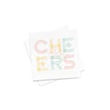 "Neon Cheers Napkin Pack, cocktail size, pack of 50" - Napkins in white by ForYourParty