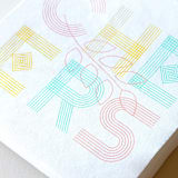 "Neon Cheers Napkin Pack, cocktail size, pack of 50" - Napkins in white by ForYourParty